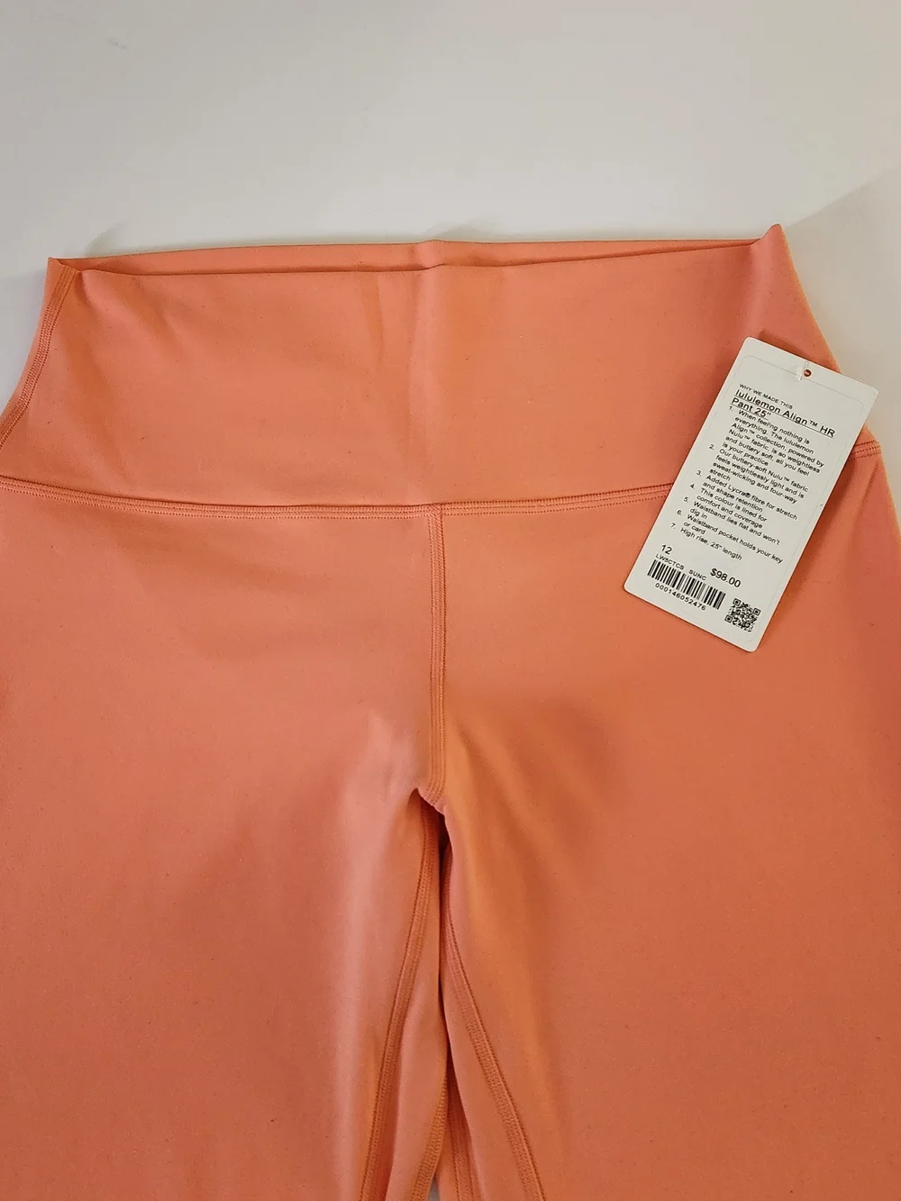 NWT lululemon athletica Soft Coral/Peach Align HR Leggings 25
